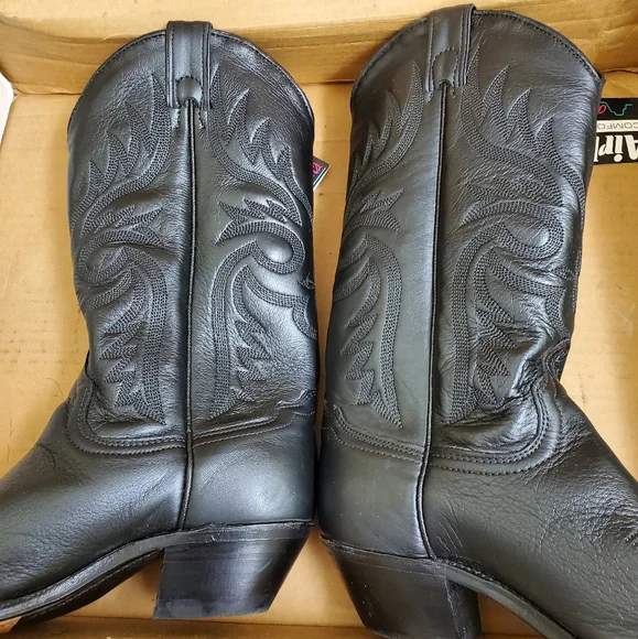 🤩New with tags Rare vintage genuine leather abilene black boots size 5.5 M - Picture 7 of 15